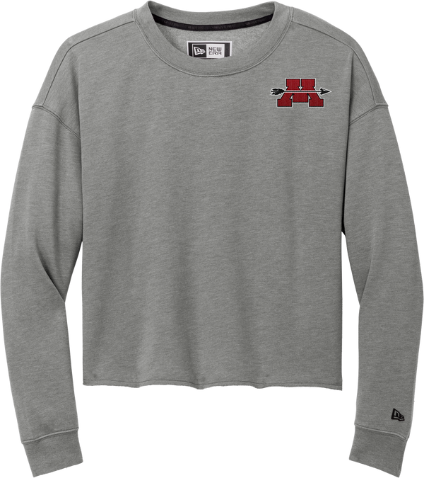 Mercer Arrows New Era Ladies Tri-Blend Fleece Crop Crew