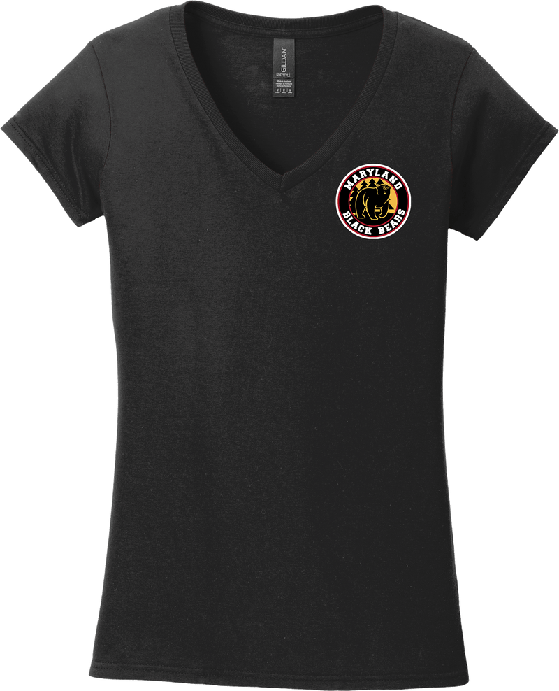 Maryland Black Bears Softstyle Ladies Fit V-Neck T-Shirt