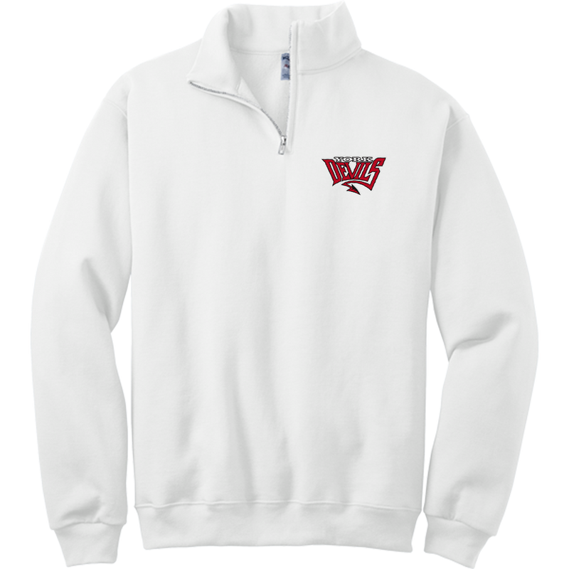 York Devils NuBlend 1/4-Zip Cadet Collar Sweatshirt