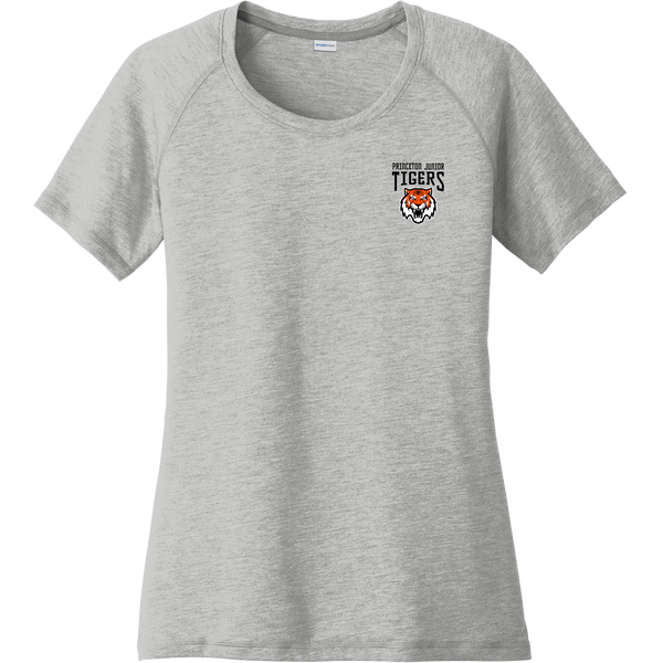 Princeton Jr. Tigers Ladies PosiCharge Tri-Blend Wicking Scoop Neck Raglan Tee