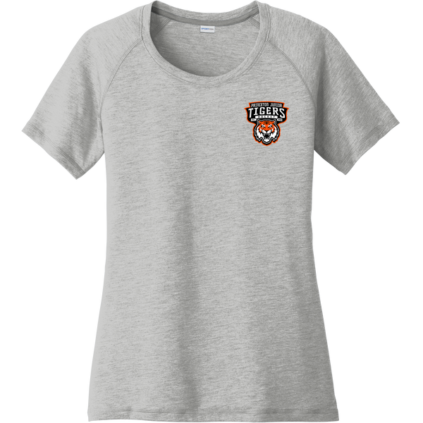 Princeton Jr. Tigers Ladies PosiCharge Tri-Blend Wicking Scoop Neck Raglan Tee