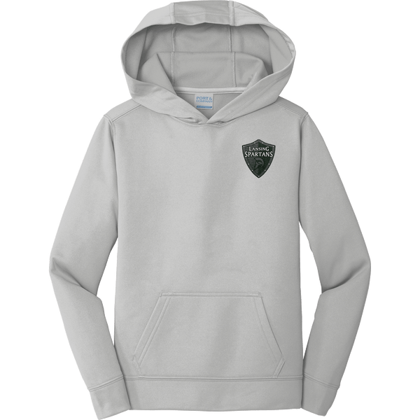 Lansing Spartans Youth Performance Fleece Pullover Hooded Sweatshirt